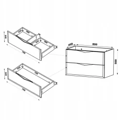 Meuble Sous Lavabo|Furnidea Meuble de salle de bain sous vasque suspendu DELCA cachemire 80 cm