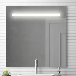 Ensemble Meuble De Salle De Bains|Cosyneo Meuble de salle de bain simple vasque - 3 tiroirs - TIRIS 3C et miroir Led STAM - cambrian (chêne) - 100cm
