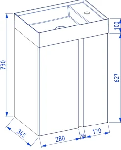 Autres Meuble de salle de bain UNIQ 49 x 34,5 x 63 cm en plusieurs couleurs - Vert