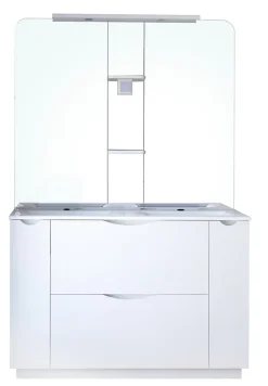 Ensemble Meuble De Salle De Bains|Meuble Vasque|Ondee Meuble de salle de bains à poser H.185 x l.120 cm, blanc, Palermo