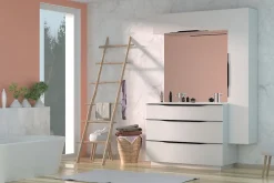 Meuble de salle de bains haut blanc mat l.120 x H.30 x P.30 cm, Pamili