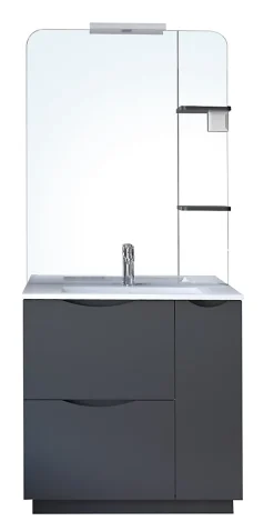Ondee Meuble de salle de bains à poser H.185 x l.80 cm, anthracite, Palermo