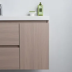 Kiamami Valentina Meuble De Salle De Bains 90 Cm Avec Lavabo En Résine De Marbre, Profondeur 39 Cm Malaga