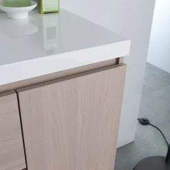 Kiamami Valentina Meuble De Salle De Bains 90 Cm Avec Lavabo En Résine De Marbre, Profondeur 39 Cm Malaga