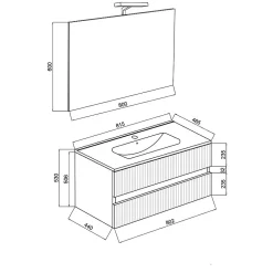 Ensemble Meuble De Salle De Bains|Kiamami Valentina Meuble De Salle De Bains 80Cm Blanc Avec Façade En Chêne Cannelé Et Miroir 80X60