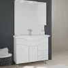 Ensemble Meuble De Salle De Bains|Kiamami Valentina Meuble De Salle De Bains Classique Blanc De 106 Cm Avec Lavabo, Miroir Et Meuble Suspendu.
