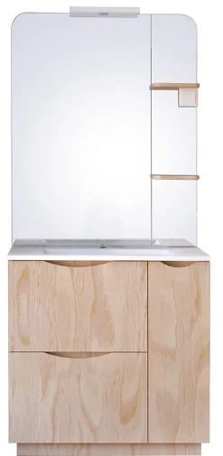 Ensemble Meuble De Salle De Bains|Meuble Vasque|Ondee Meuble de salle de bains à poser H.185 x l.80 cm, décor bois, Palermo