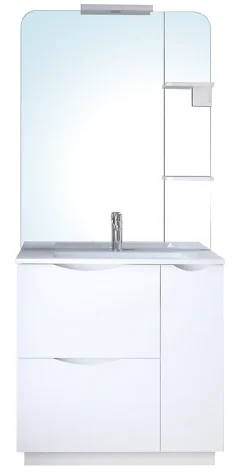 Ensemble Meuble De Salle De Bains|Meuble Vasque|Ondee Meuble de salle de bains à poser H.185 x l.80 cm, blanc, Palermo
