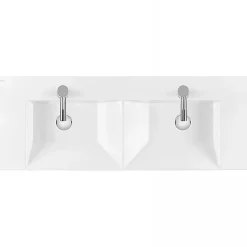 Meuble Sous-Vasque|Sanindusa Meuble de salle de bains suspendu blanc 2 tiroirs blanc pour Vasque Vista 140 (vasque, mitigeur et vidage non inclus)
