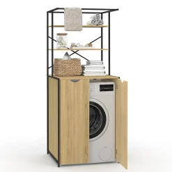 IDMarket Meuble dessus machine à laver fermé DETROIT design industriel