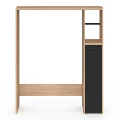 Meuble Wc|IDMarket Meuble dessus WC WALLIS avec placard façon hêtre et noir