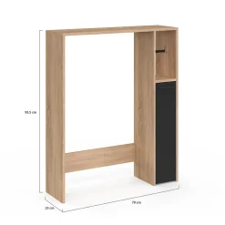 Meuble Wc|IDMarket Meuble dessus WC WALLIS avec placard façon hêtre et noir
