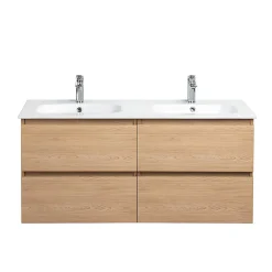 Meuble Sous-Vasque|Bain-Bain Meuble double Prémonté sous vasque Bois 120Cm SAYA -