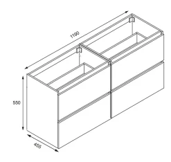 Meuble Sous-Vasque|Bain-Bain Meuble double Prémonté sous vasque Bois 120Cm SAYA -