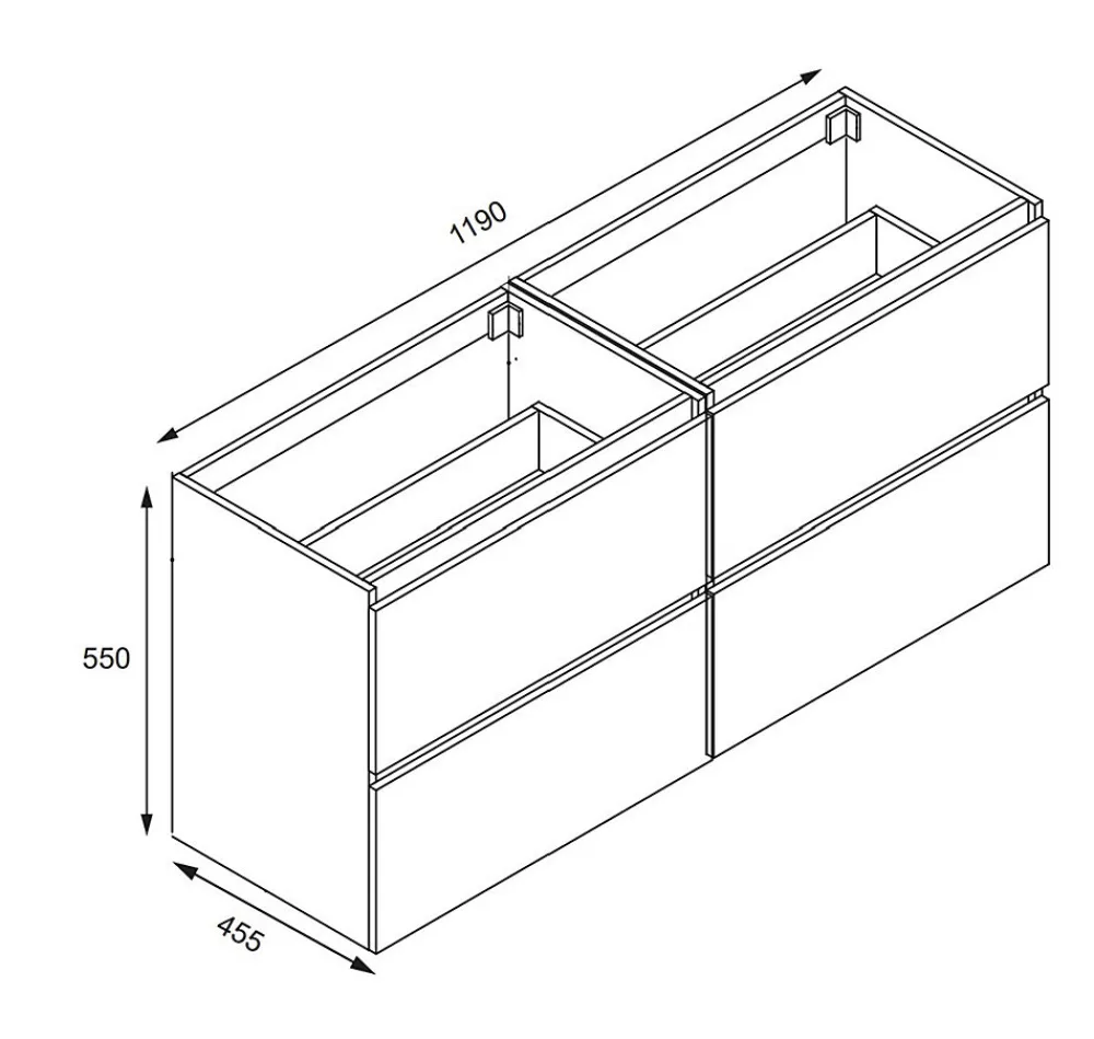 Meuble Sous-Vasque|Bain-Bain Meuble double Prémonté sous vasque Bois 120Cm SAYA -