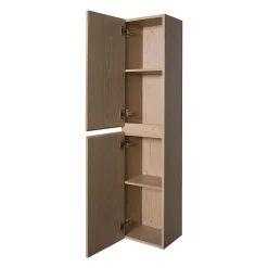Ensemble Meuble De Salle De Bains|Mob-In Meuble double vasque 120cm avec plan céramique SORRENTO Décor chêne + colonne