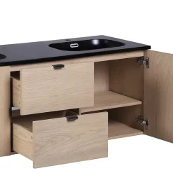 Meuble Sous-Vasque|Mob-In Meuble double vasque 140cm chêne STUDIO suspendu