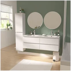 Mob-In Meuble double vasque 120cm SORRENTO Blanc + colonne
