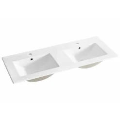 Sanitaire Meuble double vasque JUPITER 3.0 Blanc Brillant 120cm - Sans miroir