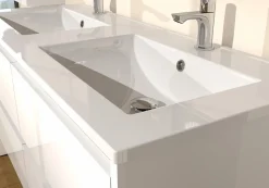 Sanitaire Meuble double vasque JUPITER 3.0 Blanc Brillant 120cm - Sans miroir