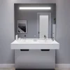 Ensemble Meuble De Salle De Bains|Cuisibane Meuble double vasque PMR EPURE 120 cm avec miroir led Elégance ht105 - Blanc brillant