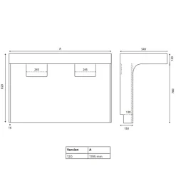 Ensemble Meuble De Salle De Bains|Cuisibane Meuble double vasque PMR EPURE 120 cm avec miroir led Elégance ht105 - Blanc brillant