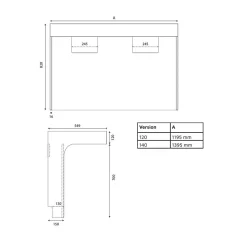 Cuisibane Meuble double vasque PMR ALTEA 120 cm - Cambrian oak