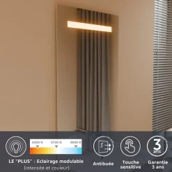 Ensemble Meuble De Salle De Bains|Cuisibane Meuble ECOLINE 70 cm avec plan vasque et miroir ELEG Plus ht105 - Blanc