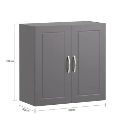 Sobuy Meuble Haut Armoire de Toilettes Salle de Bain Suspendue, 2 Portes, FRG231-DG,