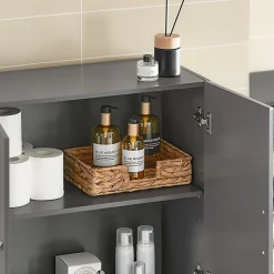 Sobuy Meuble Haut Armoire de Toilettes Salle de Bain Suspendue, 2 Portes, FRG231-DG,