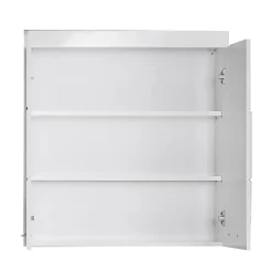 Armoire De Salle De Bains|Trend Team Meuble haut de salle de bain AMANDA - 2 portes - Blanc brillant - L73 x P23 x H77 cm -