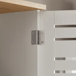 Meuble De Salle De Bains Faible Profondeur|Armoire De Salle De Bains|Sobuy Meuble Haut de Salle de Bain avec 2 Portes Armoire Suspendue, BZR42-W,