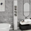 Meuble Wc|ProximaX Meuble haut et étroit salle de bain blanc, autoportant avec 1 tiroir, 2 portes et 4 étagères réglables, 180 cm