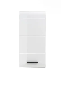Armoire De Salle De Bains|Chb Collection Meuble haut mélaminé blanc brillant. L - H - P : 30 - 77 - 23 cm