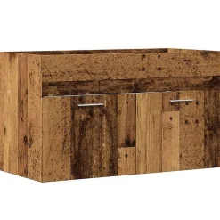 Vidaxl Meuble lavabo de salle de bain vieux bois bois d'ingénierie