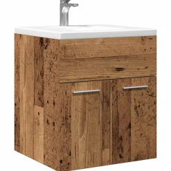 Meuble Wc|Vidaxl Meuble lavabo de salle de bain vieux bois bois d'ingénierie