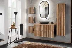 Lave-Mains|Furnidea Meuble lave main à suspendre XILO NOIR CHÊNE 40 cm