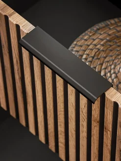 Lave-Mains|Furnidea Meuble lave main à suspendre XILO NOIR CHÊNE 40 cm