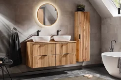 Lave-Mains|Furnidea Meuble lave main à suspendre ADEL CHÊNE 40 cm