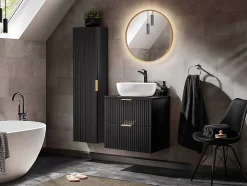 Furnidea Meuble lave main à suspendre ADEL NOIR 40 cm