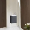 Plan Vasque Lave-Mains|Jindoli Meuble lave main vasque 40 cm gris laque Aquapixo