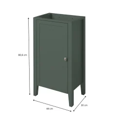 Lave-Mains|GoodHome Meuble lave mains à poser vert mat l.44 x H.80,6 x P.30 cm, Perma
