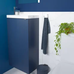 Lave-Mains|GoodHome Meuble lave mains à poser bleu nuit mat l.44 x H.79 x P.23 cm, Imandra