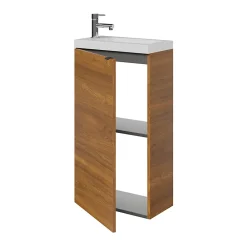 Lave-Mains|GoodHome Meuble lave mains à poser effet noyer l.44 x H.79 x P.23 cm, Imandra