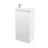 Lave-Mains|GoodHome Meuble lave mains à poser blanc brillant l.44 cm Imandra + plan vasque blanc résine Beni,