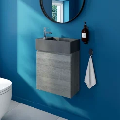 Lave-Mains|Meuble De Salle De Bains Faible Profondeur|Cooke & Lewis Meuble lave mains effet chêne clair l.45 x H.44 x P.21 cm, Calao