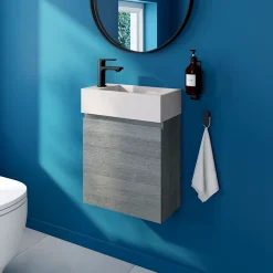 Lave-Mains|Meuble De Salle De Bains Faible Profondeur|Cooke & Lewis Meuble lave mains effet chêne clair l.45 x H.44 x P.21 cm, Calao