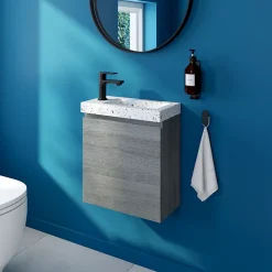 Lave-Mains|Meuble De Salle De Bains Faible Profondeur|Cooke & Lewis Meuble lave mains effet chêne clair l.45 x H.44 x P.21 cm, Calao