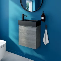 Lave-Mains|Meuble De Salle De Bains Faible Profondeur|Cooke & Lewis Meuble lave mains effet chêne clair l.45 x H.44 x P.21 cm, Calao