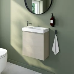 Meuble lave mains effet chêne l.45 x H.44 x P.21 cm, Calao